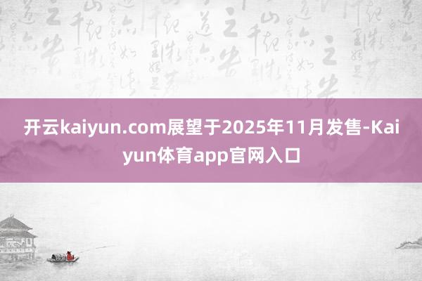 开云kaiyun.com展望于2025年11月发售-Kaiyun体育app官网入口