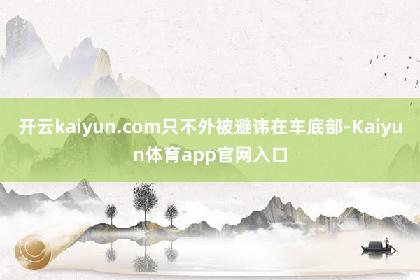 开云kaiyun.com只不外被避讳在车底部-Kaiyun体育app官网入口