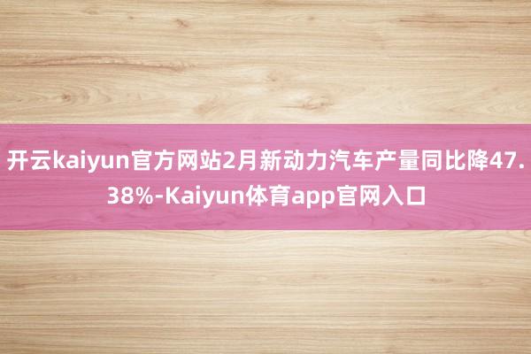 开云kaiyun官方网站2月新动力汽车产量同比降47.38%-Kaiyun体育app官网入口
