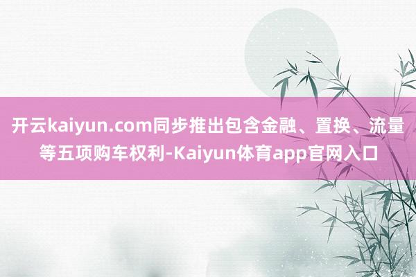 开云kaiyun.com同步推出包含金融、置换、流量等五项购车权利-Kaiyun体育app官网入口