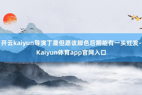开云kaiyun导演丁晟但愿该脚色后期能有一头红发-Kaiyun体育app官网入口
