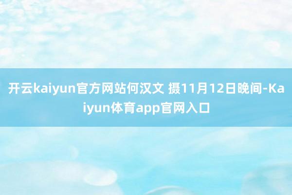 开云kaiyun官方网站何汉文 摄11月12日晚间-Kaiyun体育app官网入口