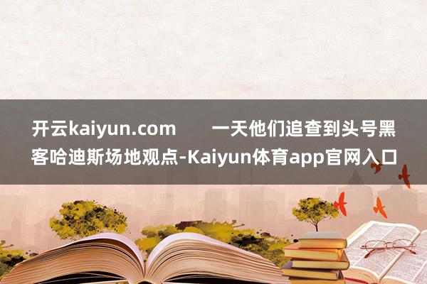 开云kaiyun.com       一天他们追查到头号黑客哈迪斯场地观点-Kaiyun体育app官网入口