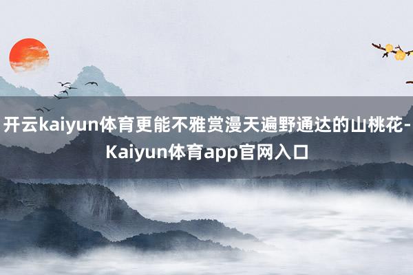 开云kaiyun体育更能不雅赏漫天遍野通达的山桃花-Kaiyun体育app官网入口