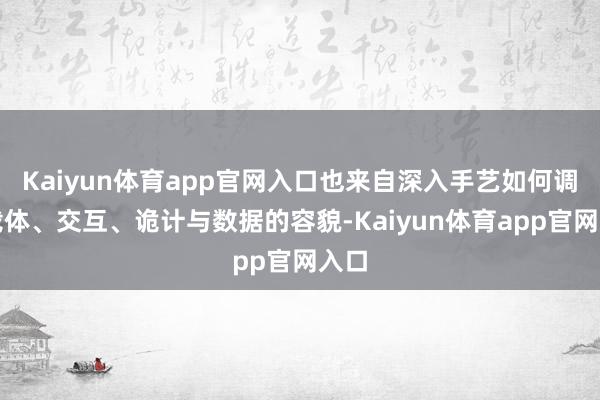 Kaiyun体育app官网入口也来自深入手艺如何调动载体、交互、诡计与数据的容貌-Kaiyun体育app官网入口