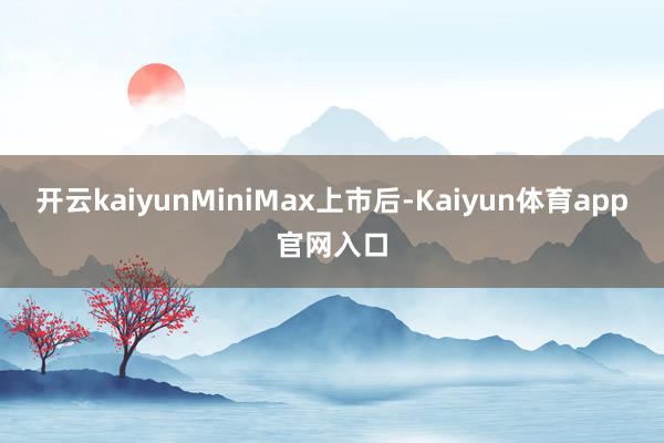 开云kaiyunMiniMax上市后-Kaiyun体育app官网入口